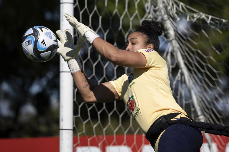 Letícia Isidoro, goleira, seleão brasileira feminina, Copa do Mundo  - treino em Golden Coast em 12/07/2023 