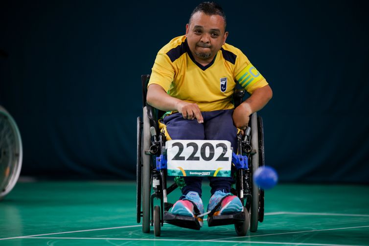 MACIEL SANTOS - BRA x CAN - Parapan Santiago 2023 - Competição de Bocha - Equipe - BC1/BC2- em 25/11/2023