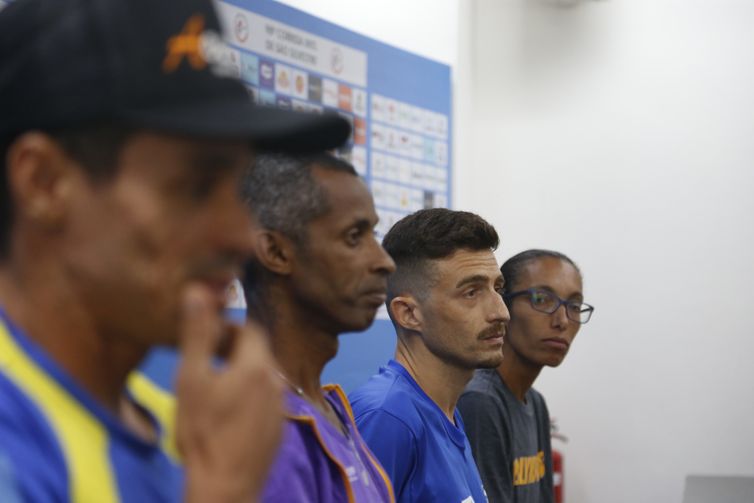 São Paulo  SP 30/12/2023 .Coletiva dá 98ª Corrida de São Silvestre com corredores brasileiros, Franck Caldeira,Geovani dos Santos, Ederson e Cleidiane. Foto Paulo Pinto/Agência Brasil